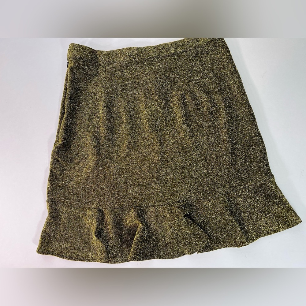 Michael Michael Kors NWT Asymmetrical Hemline Mini Skirt in Black & Gold Size:M - Picture 12 of 15